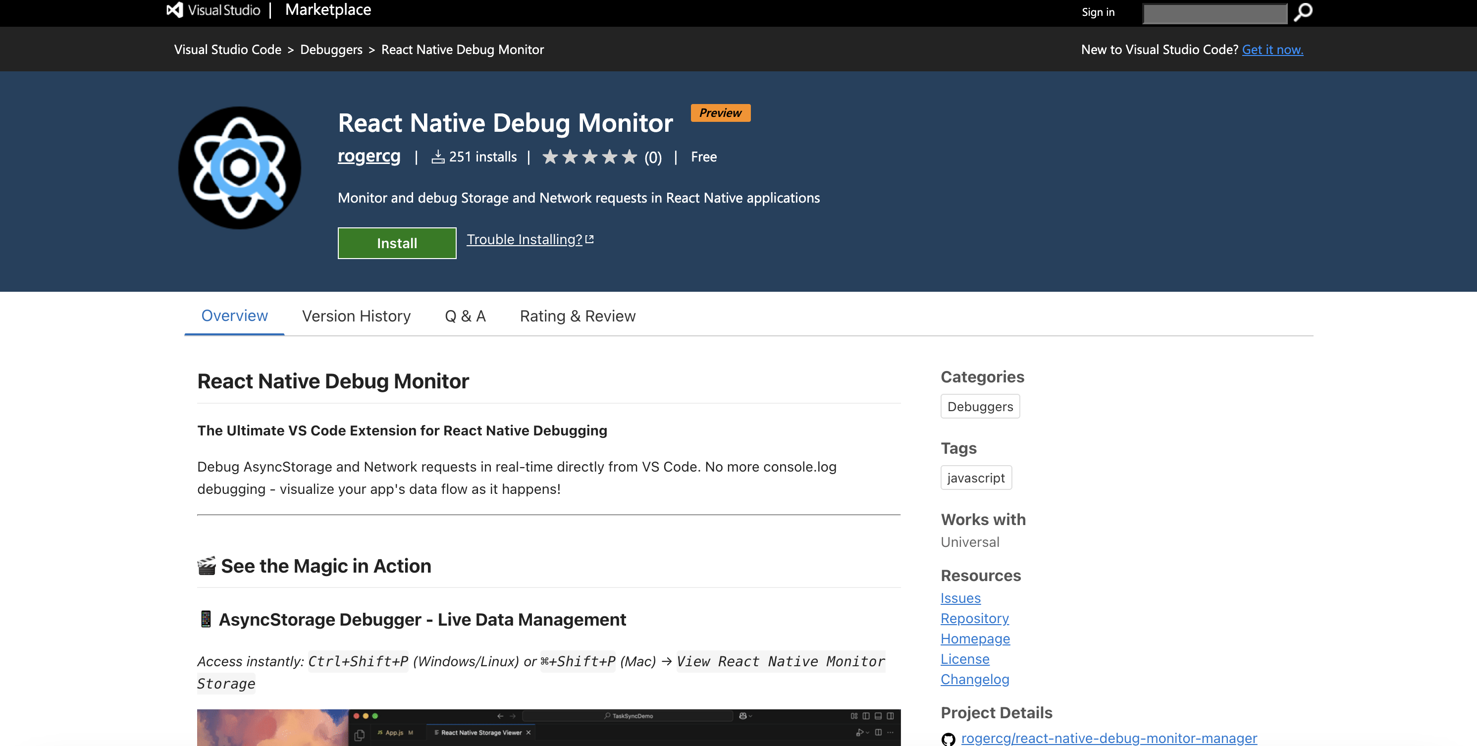React Native Debug Monitor VSCode Extension